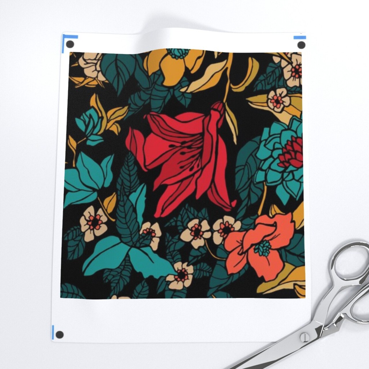 Botanical Autumn Fall Hand Drawn Vintage Floral Bright Vibrant Maximalist Custom Pre-pasted Wallpaper by Spoonflower Pre-Pasted Wallpaper 2FT Wide